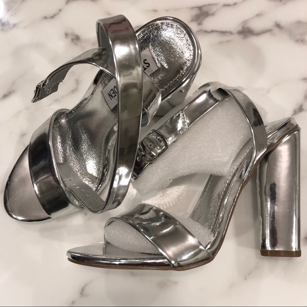 Silver Metallic Steve Madden Heels